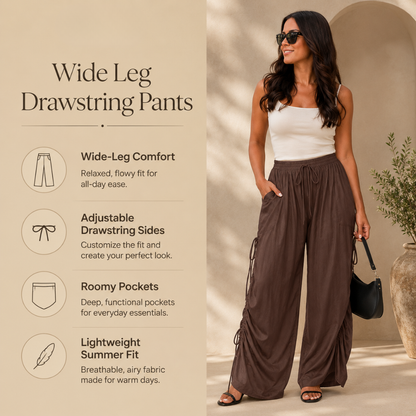 Zaletti™ Wide Leg Drawstring Pants
