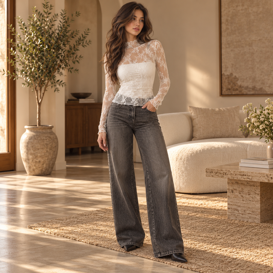 Zaletti™ Floral Mesh Top